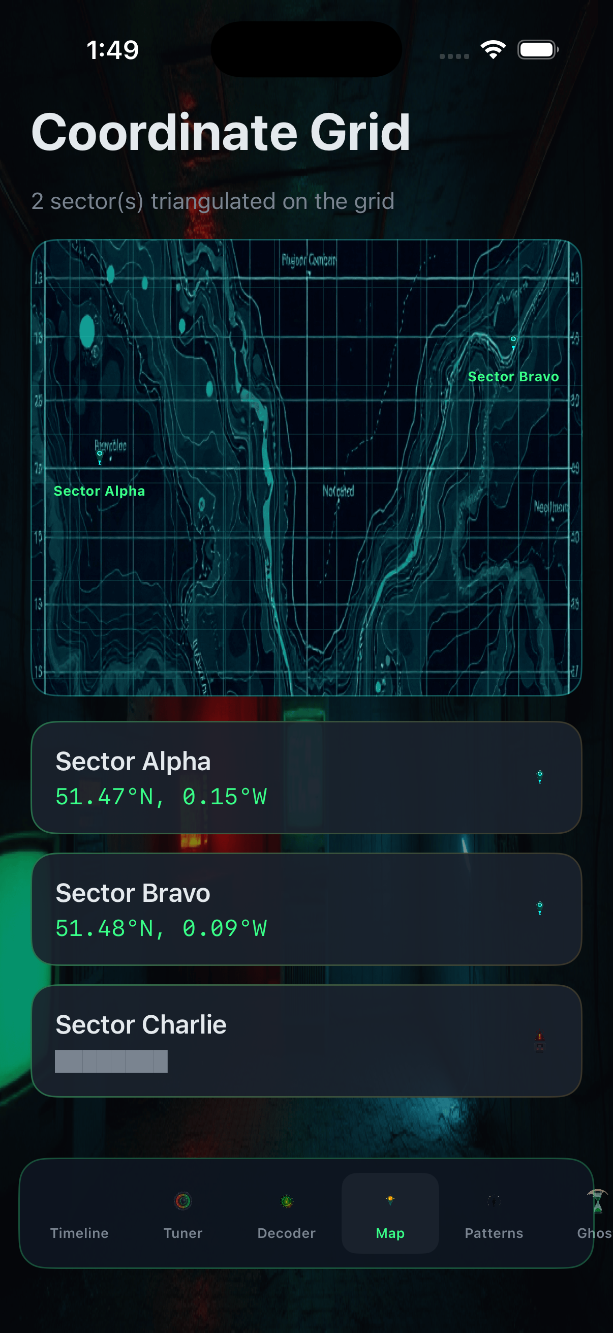 Coordinate map in Signal Lost